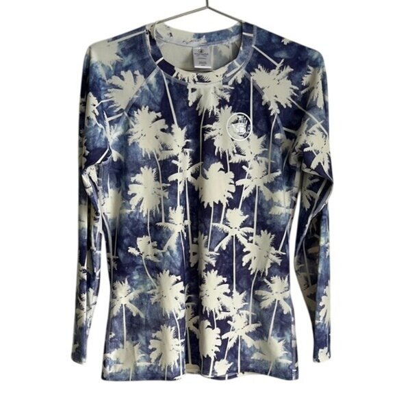 Body Glove Rash Guard in Denim City Palm Print - L - Picture 1 of 5